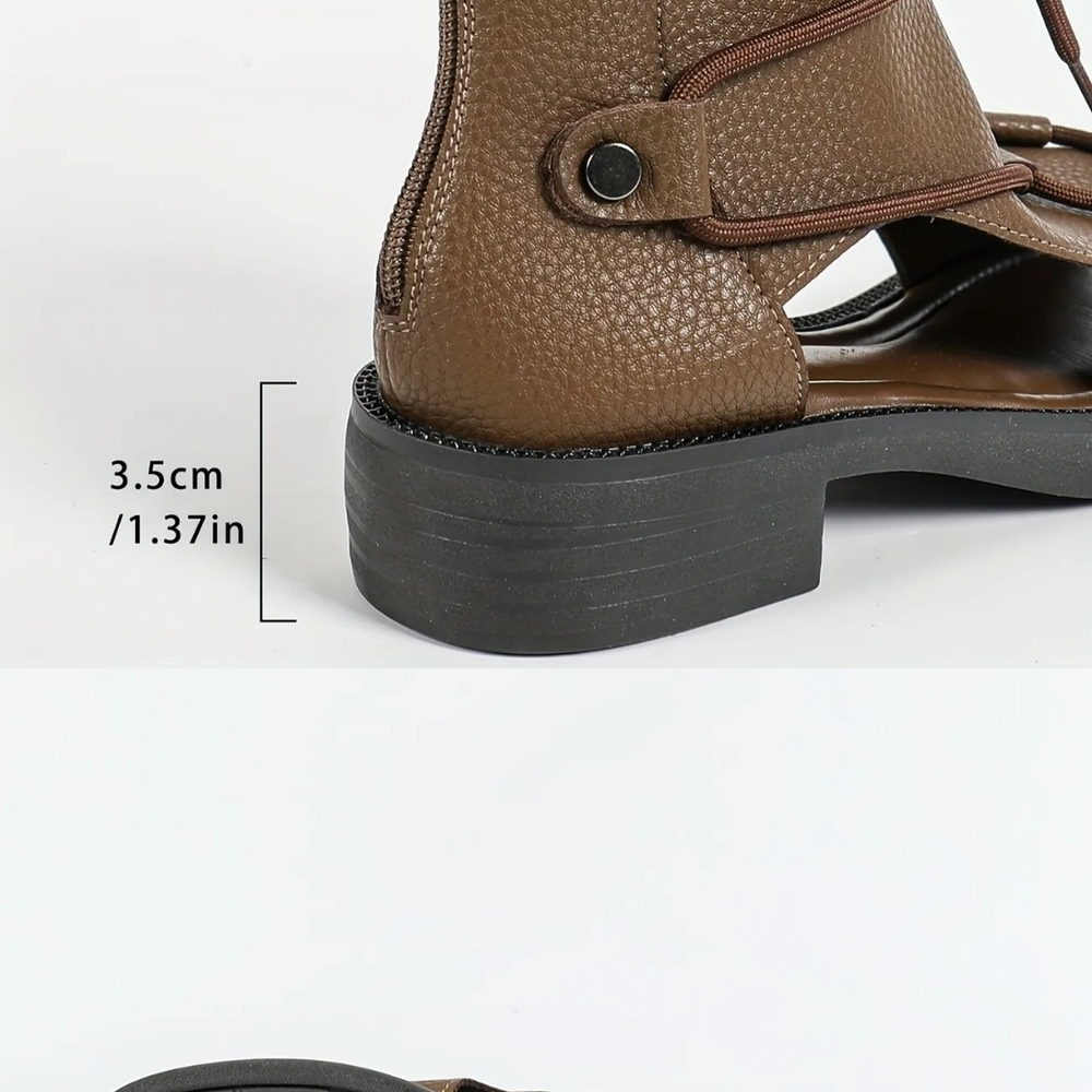 BNIB ! Brown Lace-Up Women's Sandals - Picture 2 of 7